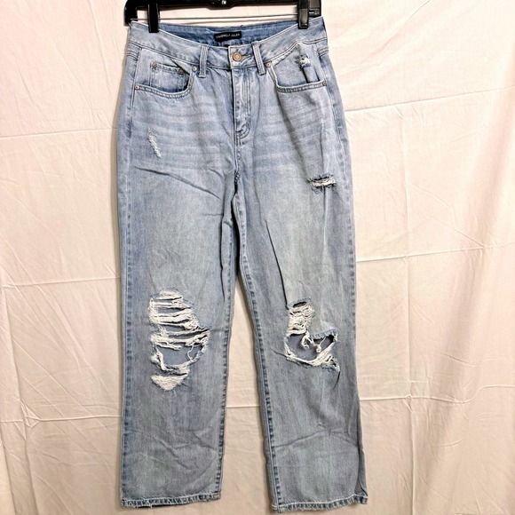 Sincerely Jules Denim - Sincerely Jules Straight Leg Jeans‎ Womens 5/27 Light Wash Distressed SJ22706AG2